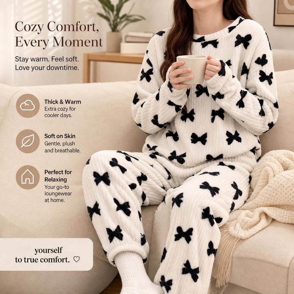Pajamas Women Coral Fleece Bea - Corduroy Pant Warm ulasan dan harga